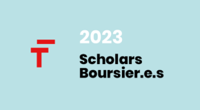 2023 Scholars Boursier.e.s text in blue background