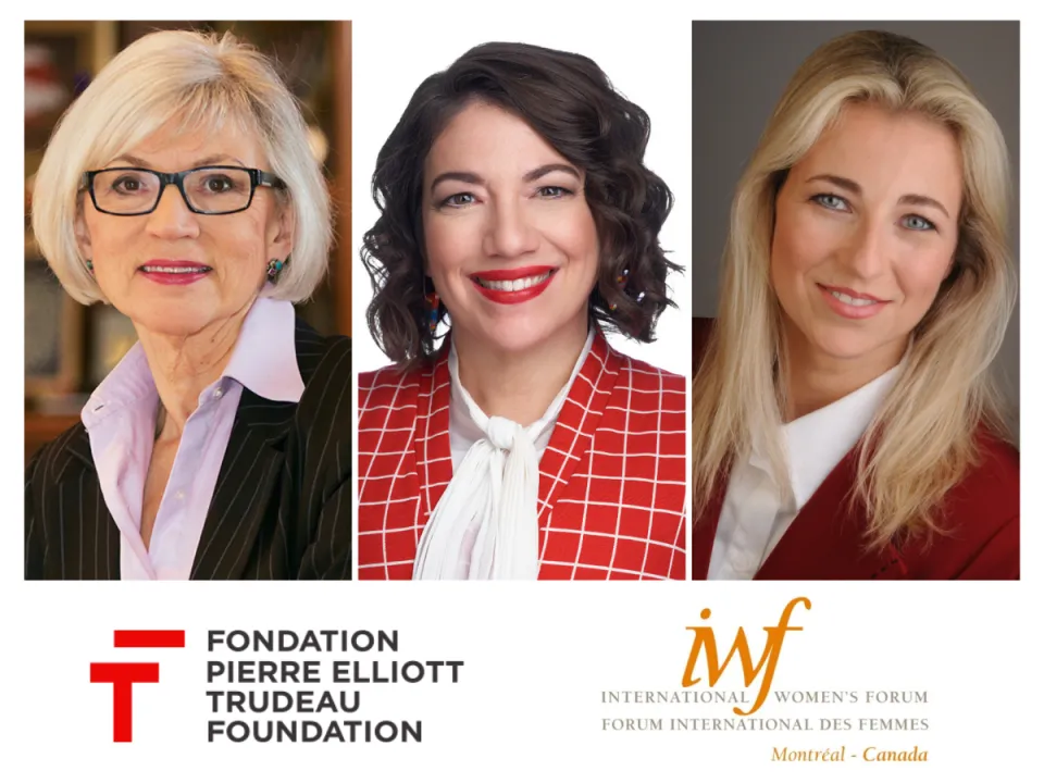  Vardit Ravitsky, fellow 2020, la très honorable Beverley McLachlin, mentore 2020, et Pascale Fournier, présidente et cheffe de la direction.